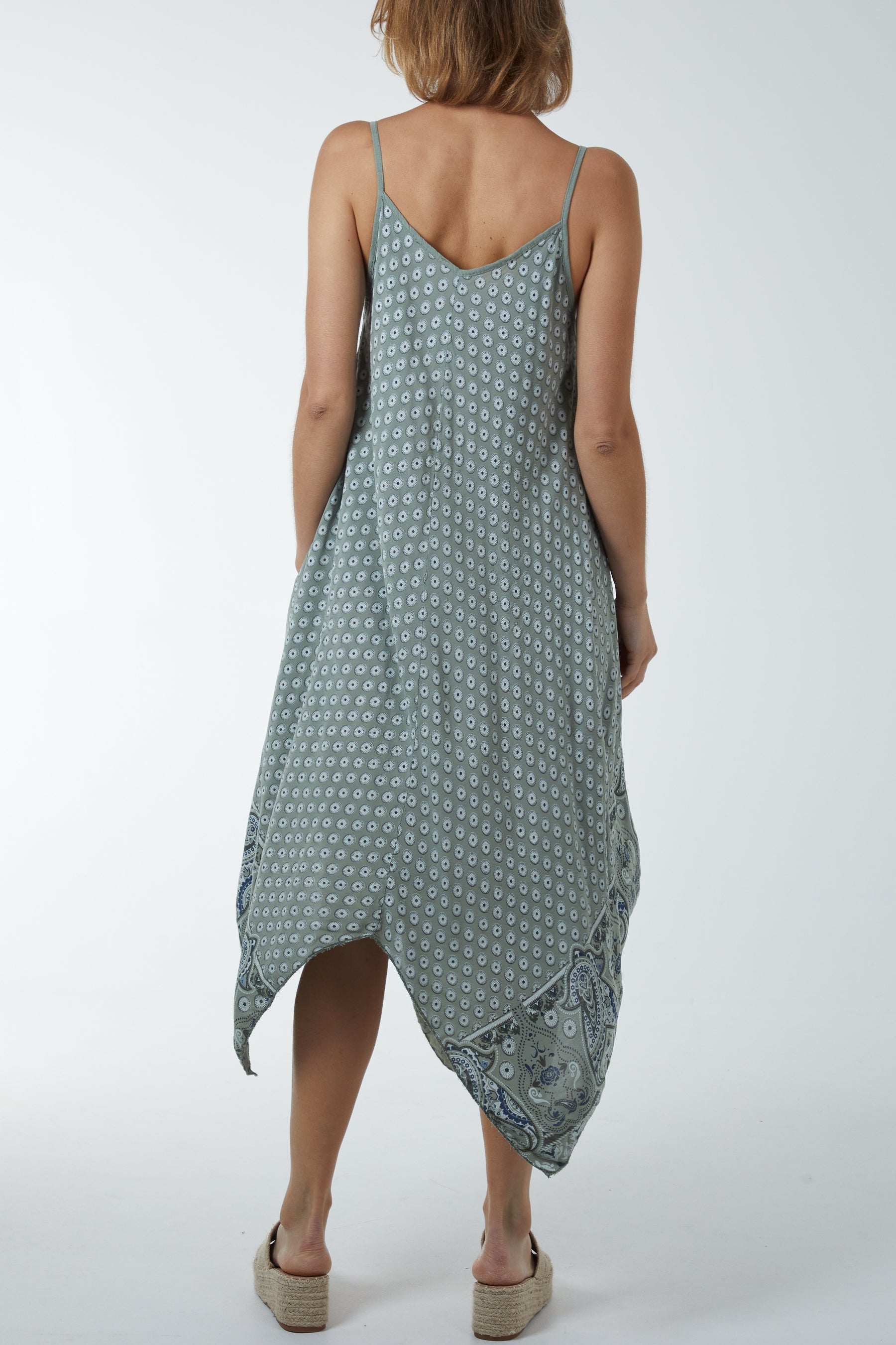 Cami Hanky Hem Midi Dress For Women  - Dropwear