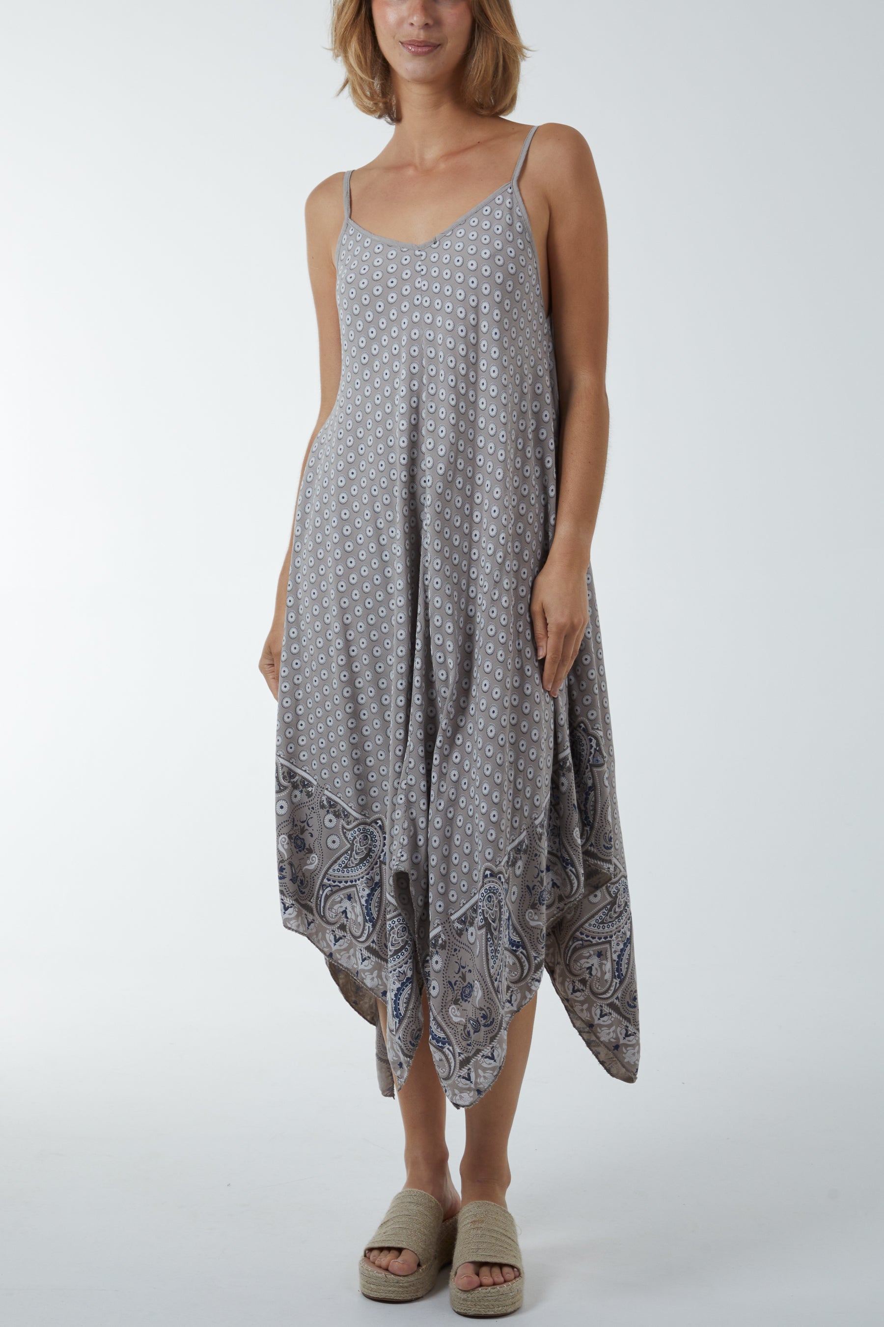 Cami Hanky Hem Midi Dress For Women  - Dropwear