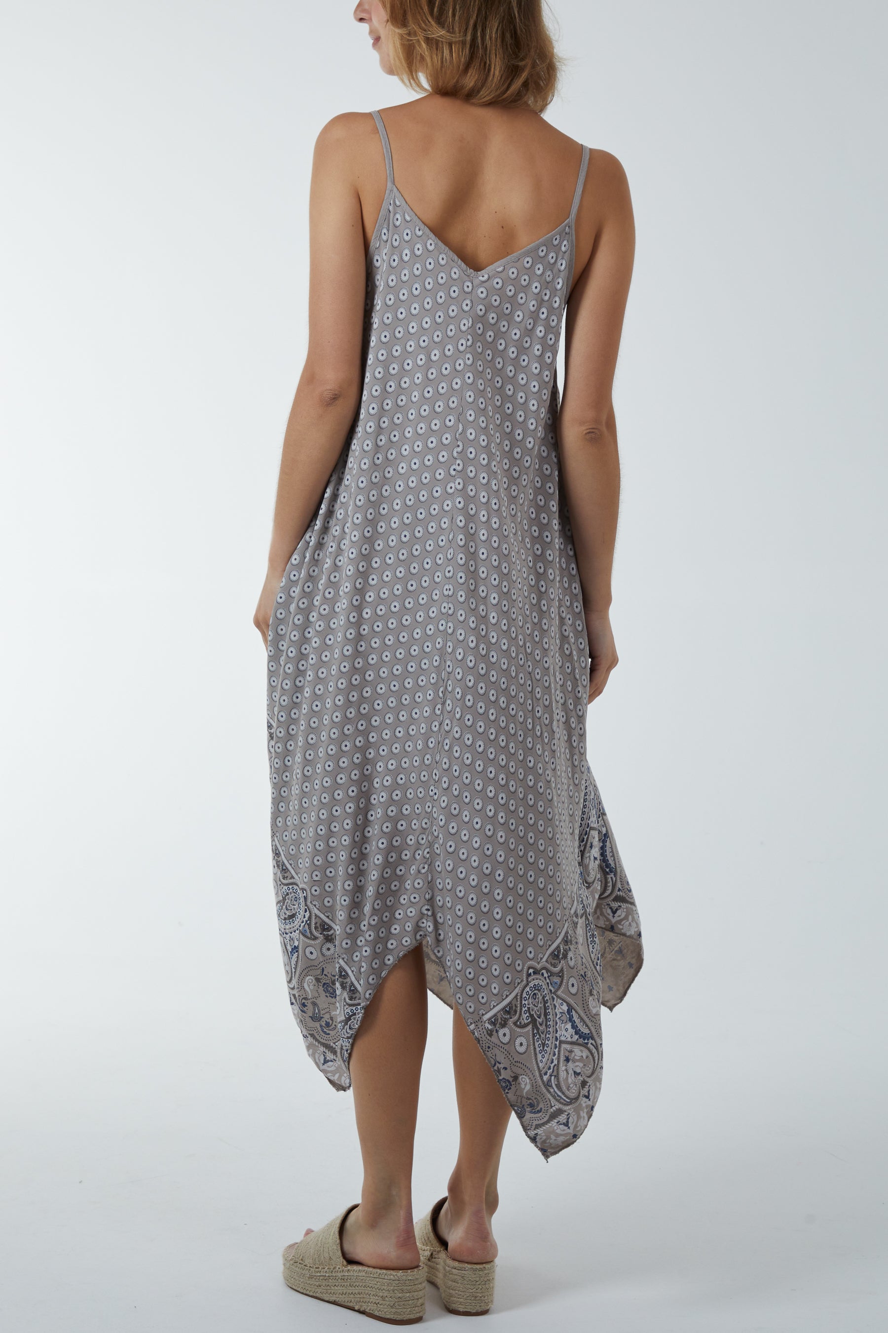 Cami Hanky Hem Midi Dress For Women  - Dropwear