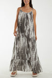 Orange Tie Dye Cami Maxi Dress For Women ONE SIZE - Dropwear