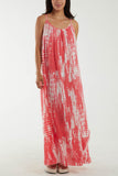 Black Tie Dye Cami Maxi Dress For Women ONE SIZE - Dropwear