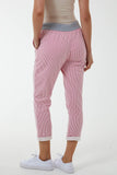 Pinstripe Contrast Waist Trousers For Women  - Dropwear