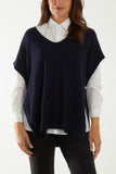 V-Neck Side Split Knit Vest For Women  - Dropwear