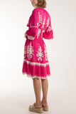 Shirred Bodice Printed Mini Dress For Women  - Dropwear