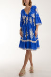 Lime Shirred Bodice Printed Mini Dress For Women ONE SIZE - Dropwear
