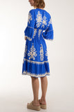 Shirred Bodice Printed Mini Dress For Women  - Dropwear