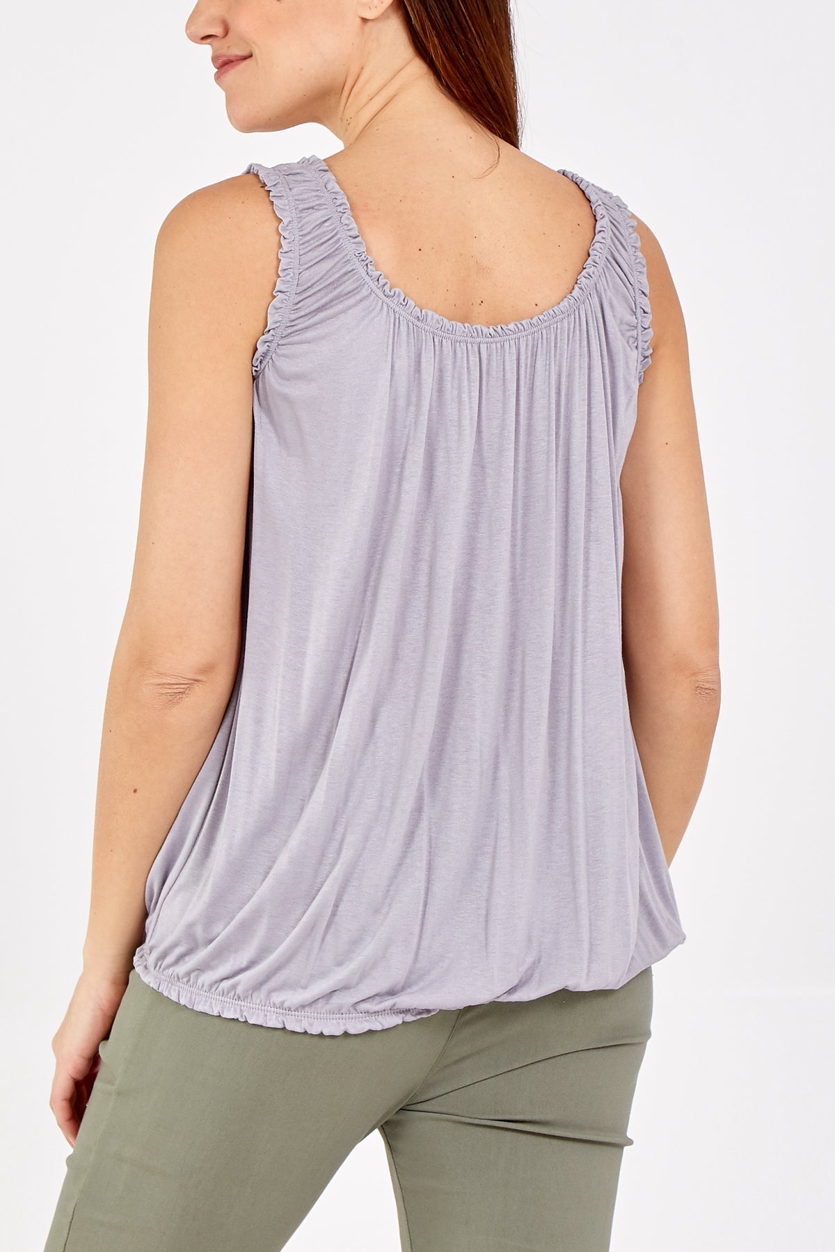 Balloon Ruffle Neck Vest For Women  - Dropwear