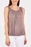 Balloon Ruffle Neck Vest For Women  - Dropwear