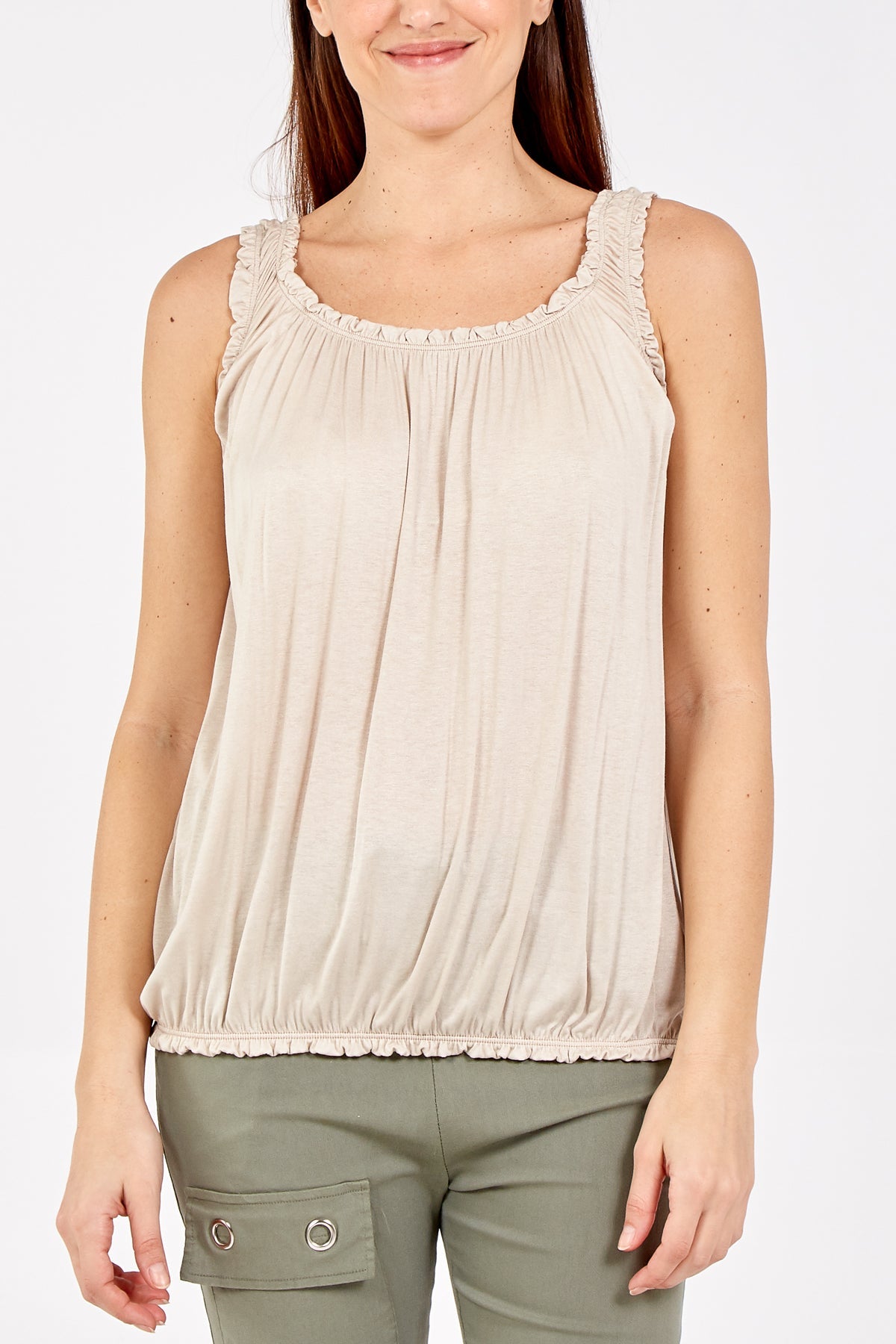 Balloon Ruffle Neck Vest For Women  - Dropwear