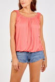 Sky Blue Balloon Ruffle Neck Vest For Women ONE SIZE - Dropwear