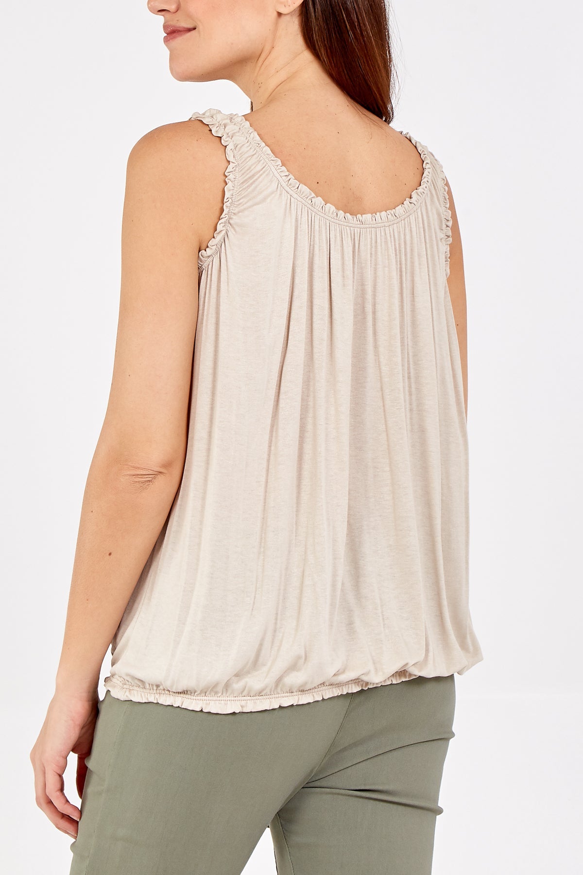 Balloon Ruffle Neck Vest For Women  - Dropwear