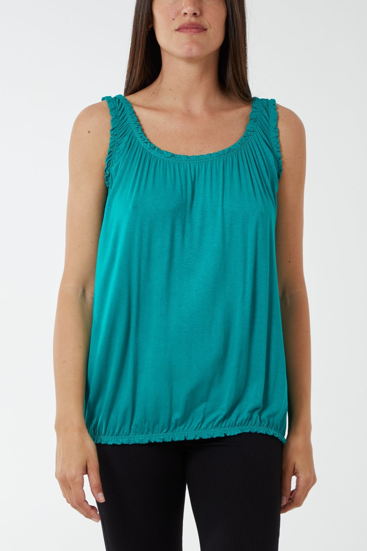 Black Balloon Ruffle Neck Vest For Women ONE SIZE - Dropwear