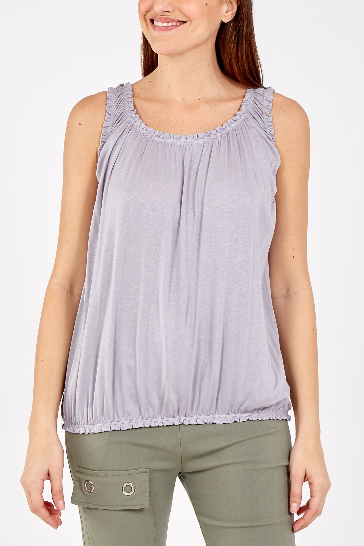 Balloon Ruffle Neck Vest For Women  - Dropwear