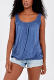 Navy Balloon Ruffle Neck Vest For Women ONE SIZE - Dropwear