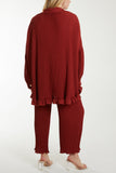 Plisse Shirt & Trouser Co-Ord Set For Women  - Dropwear