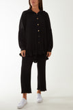 Plisse Shirt & Trouser Co-Ord Set For Women  - Dropwear