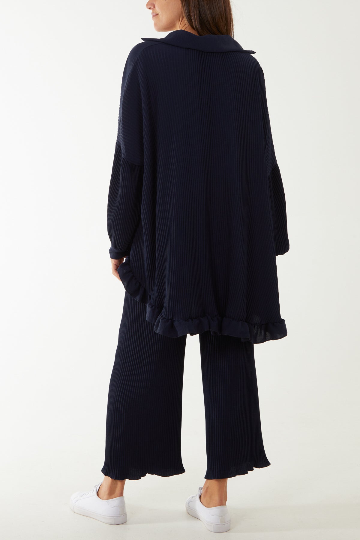 Rust Plisse Shirt & Trouser Co-Ord Set For Women ONE SIZE - Dropwear