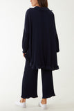 Rust Plisse Shirt & Trouser Co-Ord Set For Women ONE SIZE - Dropwear