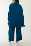 Plisse Shirt & Trouser Co-Ord Set For Women  - Dropwear