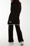 Pockets Stitch Hem Co-Ord Set For Women  - Dropwear