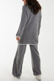 Black Pockets Stitch Hem Co-Ord Set For Women ONE SIZE - Dropwear