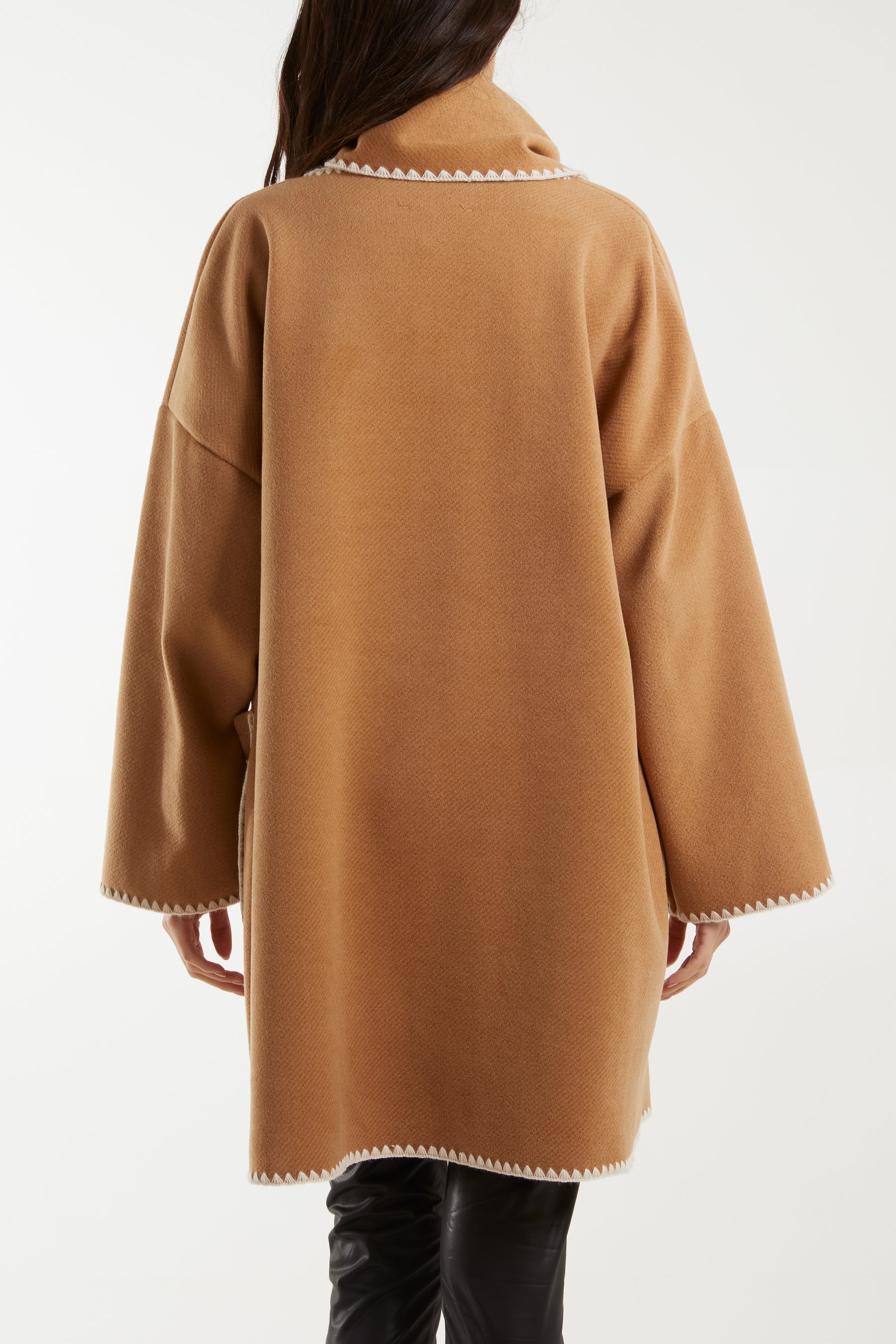 Stitched Hem Jacket with Matching Scarf For Women  - Dropwear