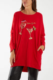 Sequin Festive Glasses Sweatshirt/Dress For Women  - Dropwear
