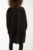 Gold Glitter Oversized Long Sleeve Shirt For Women ONE SIZE - Dropwear