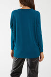 Round Neck Long Sleeve Lurex Top For Women  - Dropwear