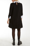 Khaki Collar & Cuff A Line Side Pocket Dress For Women ONE SIZE - Dropwear