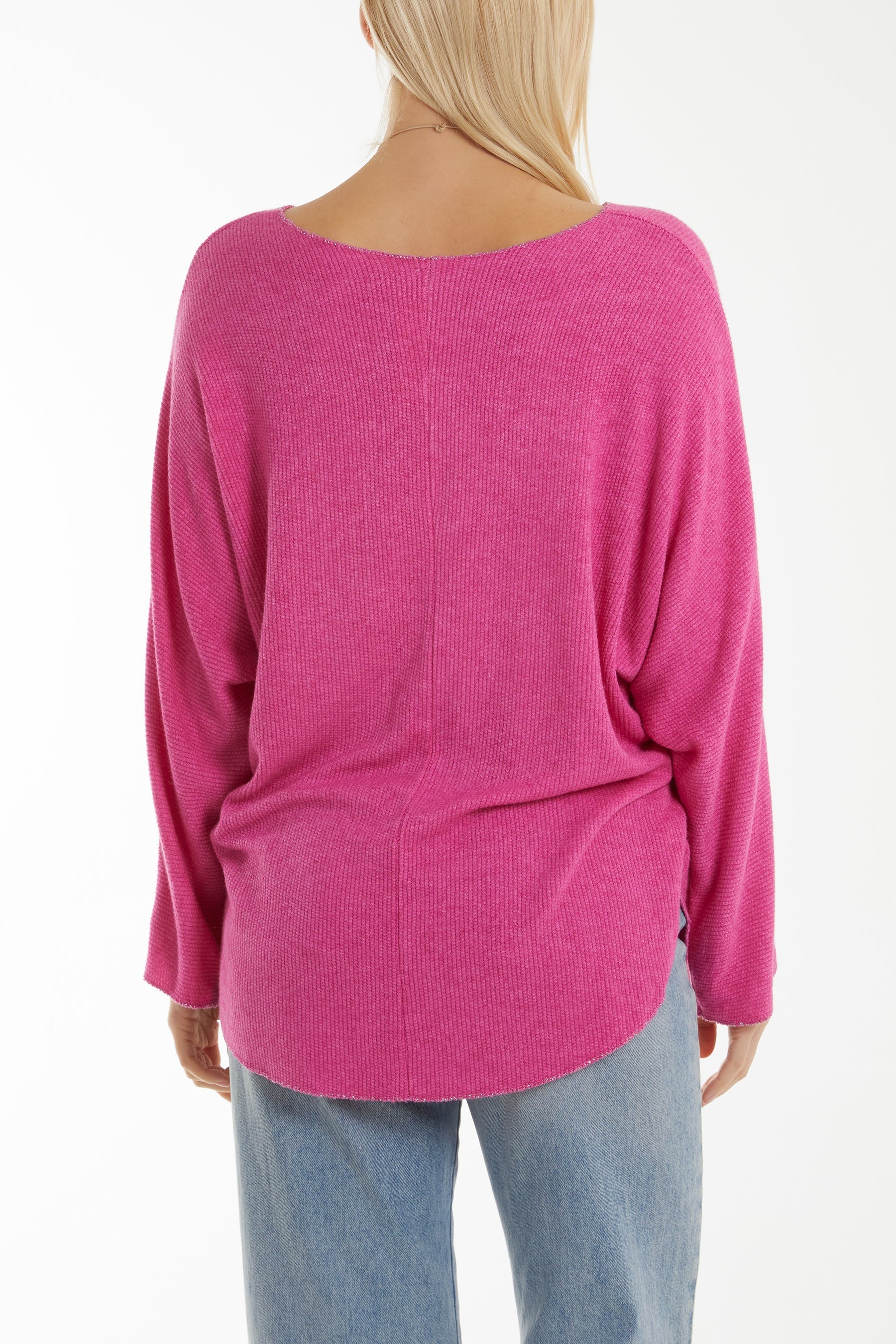 Olive Waffle Fine Knit Batwing Necklace Jumper For Women ONE SIZE - Dropwear