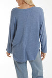 Waffle Fine Knit Batwing Necklace Jumper For Women  - Dropwear