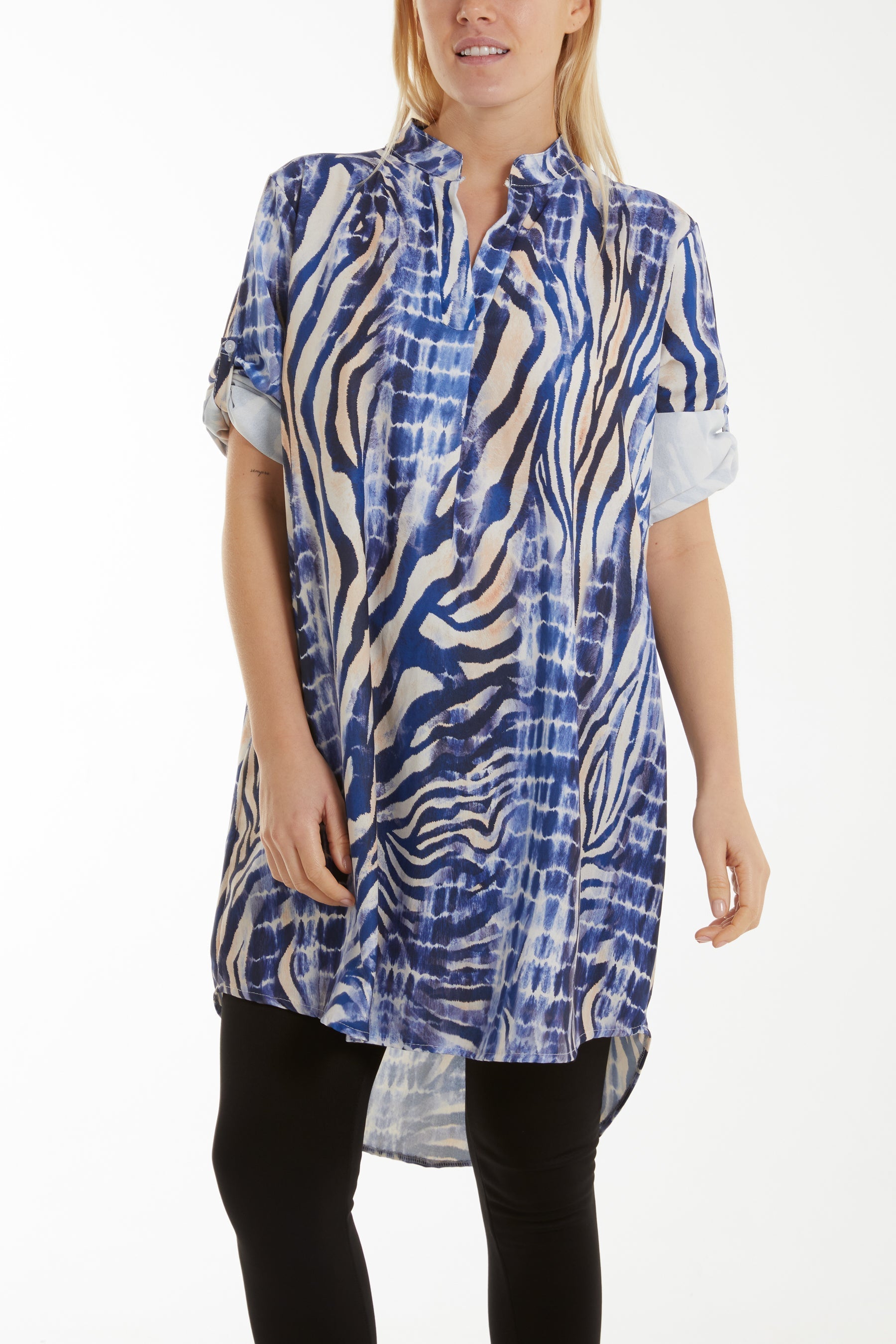 Denim Mixed Animal Print Mini Dress/Shirt For Women ONE SIZE - Dropwear