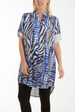 Denim Mixed Animal Print Mini Dress/Shirt For Women ONE SIZE - Dropwear