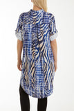Mixed Animal Print Mini Dress/Shirt For Women  - Dropwear