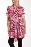 Mixed Animal Print Mini Dress/Shirt For Women  - Dropwear
