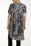 Navy Mixed Animal Print Mini Dress/Shirt For Women ONE SIZE - Dropwear