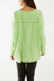 Denim Flocking Double Star Top For Women ONE SIZE - Dropwear