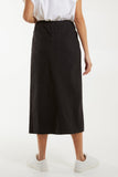 Khaki Magic String Front Split Pencil Skirt For Women ONE SIZE - Dropwear