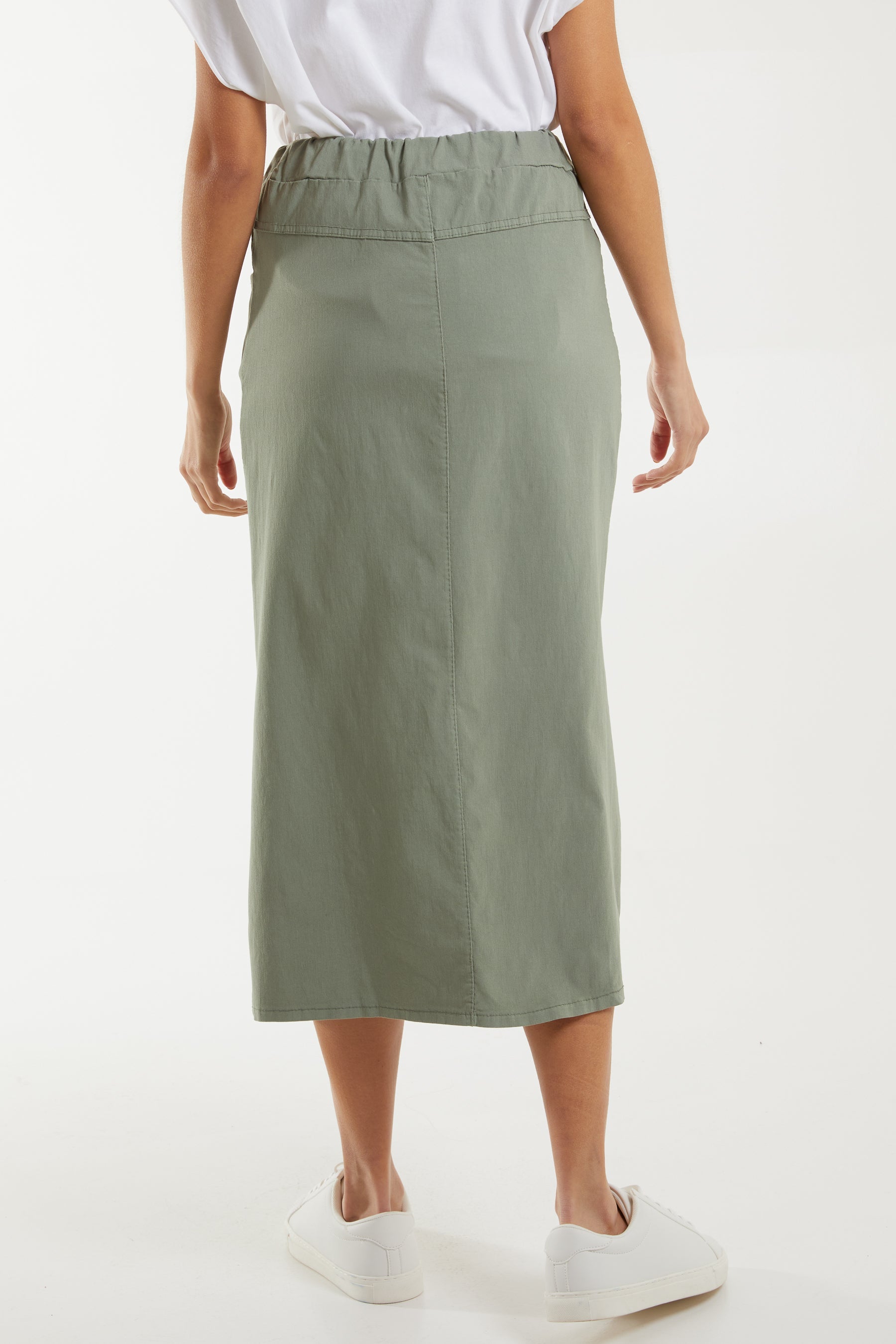 Magic String Front Split Pencil Skirt For Women  - Dropwear