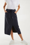 Magic String Front Split Pencil Skirt For Women  - Dropwear