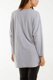 Lilac Love Rainbow Sequin Long Sleeve Top For Women ONE SIZE - Dropwear
