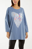 Black Love Rainbow Sequin Long Sleeve Top For Women ONE SIZE - Dropwear
