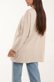White Multicolour Fluffy Daisy Long Sleeve Top For Women ONE SIZE - Dropwear