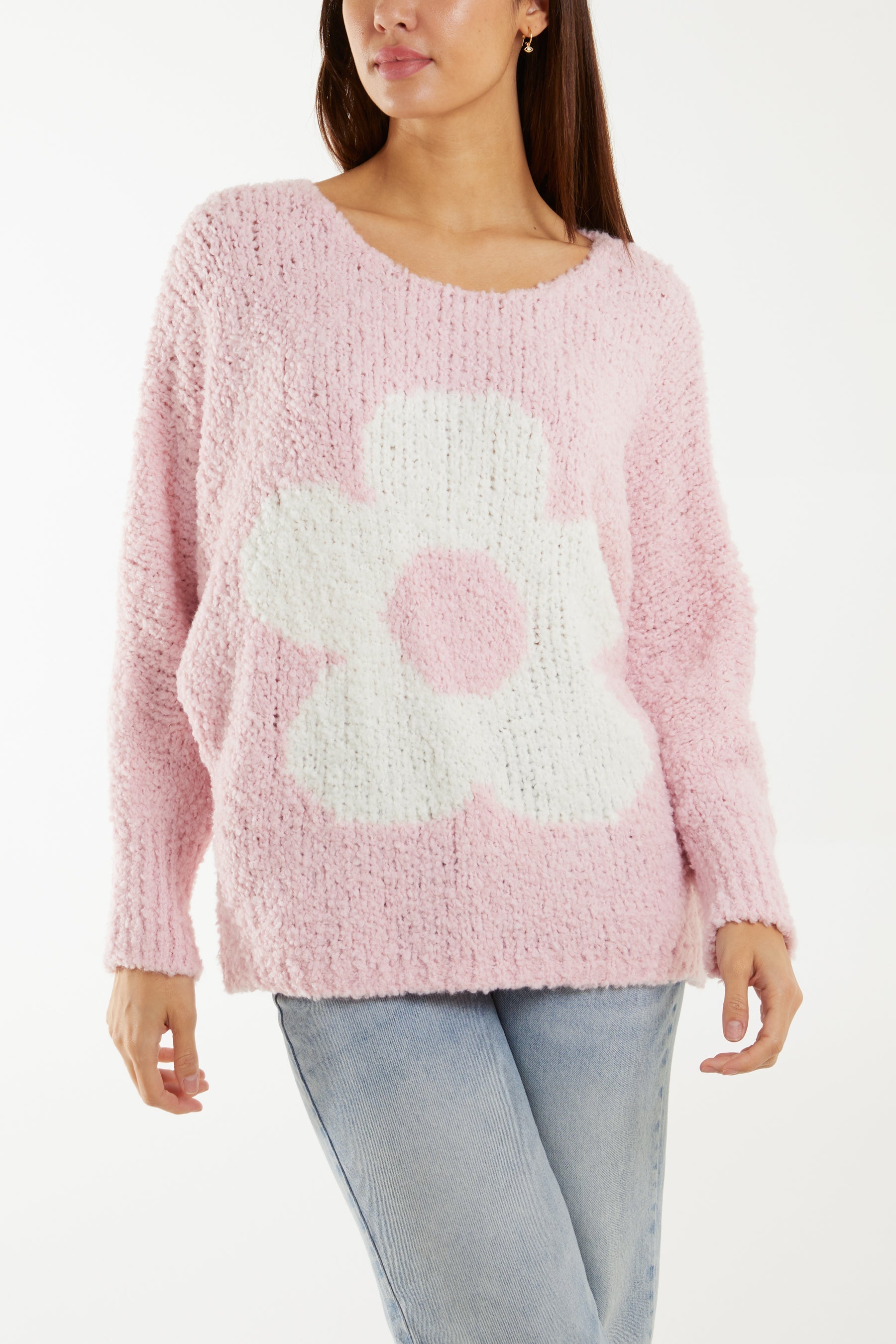 Wool Blend Daisy Boucle Super Soft Knit For Women  - Dropwear
