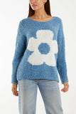 Pink Wool Blend Daisy Boucle Super Soft Knit For Women ONE SIZE - Dropwear