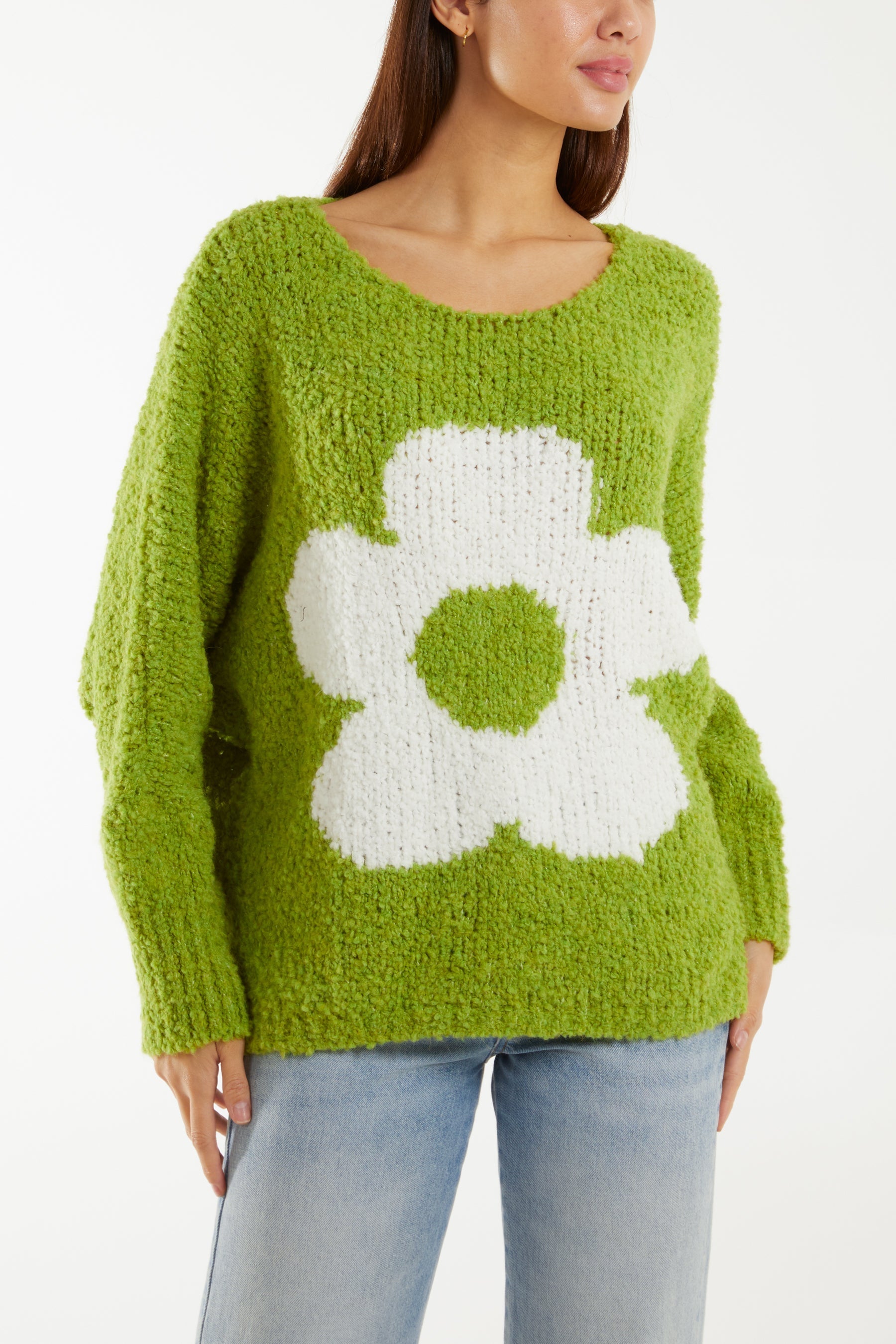 Wool Blend Daisy Boucle Super Soft Knit For Women  - Dropwear