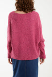 Pale Blue Wool Blend Daisy Boucle Super Soft Knit For Women ONE SIZE - Dropwear