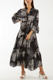 Broderie Anglaise Trees Tiered Maxi Dress For Women  - Dropwear