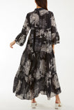 Broderie Anglaise Trees Tiered Maxi Dress For Women  - Dropwear